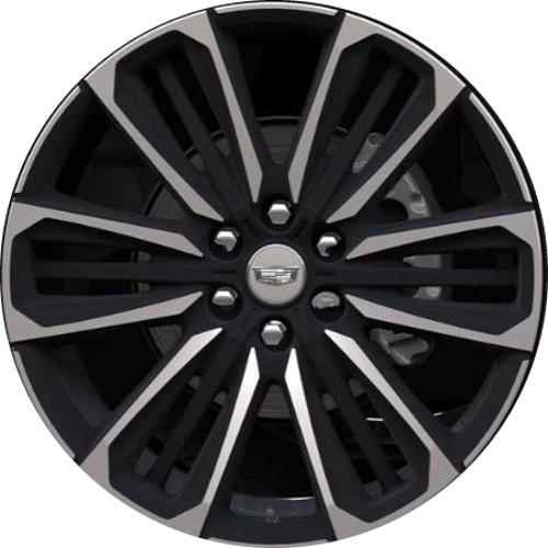 Cadillac Lyriq Luxury Sport 2026 Black Poilshed 22x9.5 aluminum wheels or rims. Hollander part number ALYGZ111, OEM part number 86823430