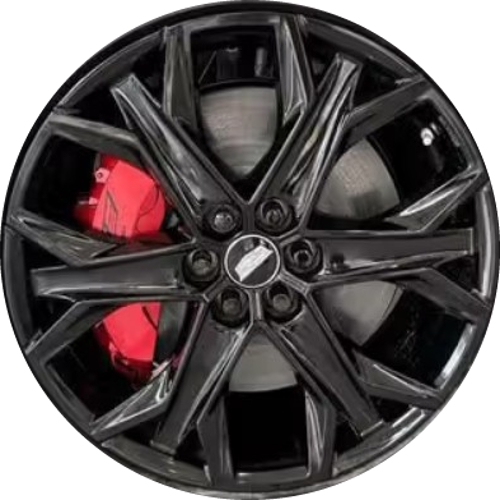 Cadillac Optiq 2025-2026 Sport, Premium Spot, V powder coat black 21x9 aluminum wheels or rims. Hollander part number 04897A, OEM part number 85538454