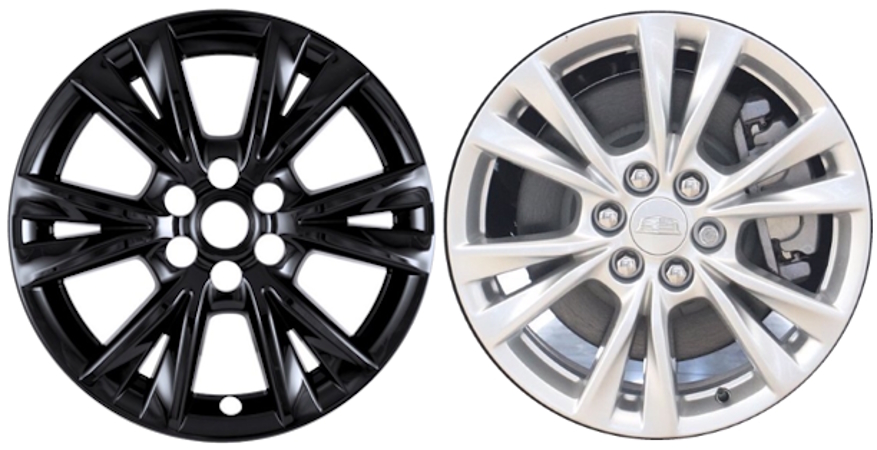 Cadillac XT5 2020-2025 Cadillac XT6 2021-2025 Gloss Black, 12 Spoke, Plastic Hubcaps, Wheel Covers, Wheel Skins, Imposters. ONLY Fits 18 Inch Alloy Wheel Pictured. Part Number IMP-518X