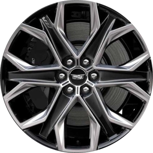 Cadillac Optiq 2026 V charcoal polished 21x9 aluminum wheels or rims. Hollander part number 04897C, OEM part number 86507871