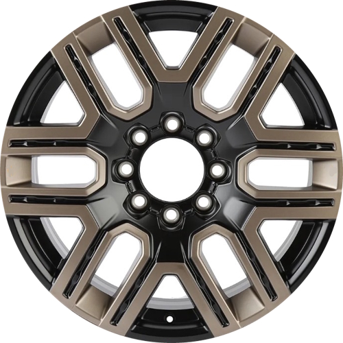 Chevrolet Chevy Silverado 1500 EV 2026 GMC sierra ev 2026 powder bronze/black painted 22x9 aluminum wheels or rims. Hollander part number ALYGV111U45, OEM part number 85016050