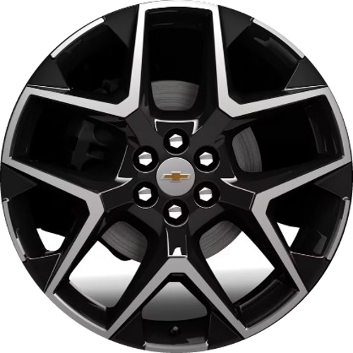 Chevrolet Traverse High Country AWD 2025-2026  black machined 22x8.5 aluminum wheels or rims. Hollander part number 14174/14157, OEM part number 84946565