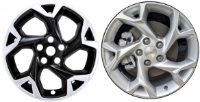 IMP-509XBLK Chevrolet Trax Black/Chrome Wheel Skins (Hubcaps/Wheelcovers) 17 Inch Set