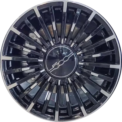 FIAT 500E 2023-2025 powder coat silver 17x7.5 aluminum wheels or rims. Hollander part number ALY61699, OEM part number 68656699AA
