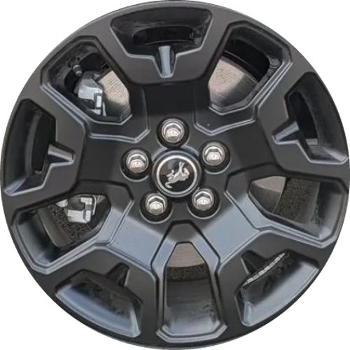Ford Bronco Sport 2025-2026 powder coat matte black 17x7 aluminum wheels or rims. Hollander part number 10553a, OEM part number M1007S17BSB