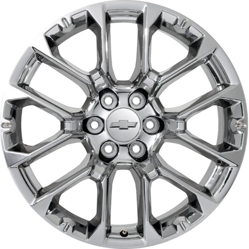 Chevrolet Silverado 1500 2025-2026, Suburban 2025-2026, Tahoe 2025-2026, GMC Sierra 1500 2025-2026, GMC Yukon 2025-2026 pvd chrome 22x9 aluminum wheels or rims. Hollander part number 14079b, OEM part number 86596471