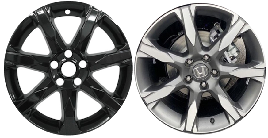 Honda Civic Sport 2023-2026 Black, 5 Spoke, Plastic Hubcaps, Wheel Covers, Wheel Skins, Imposters. Fits 18 Inch Alloy Wheel Pictured to Right. Part Number IMP-8125GB