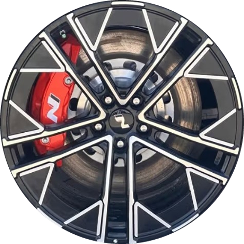 Hyundai Ioniq 5 N Ioniq5 N 2025-2026 black machined 21x9.5 ront or rear aluminum wheels or rims. Hollander part number 71112 OEM part number 52905NI100