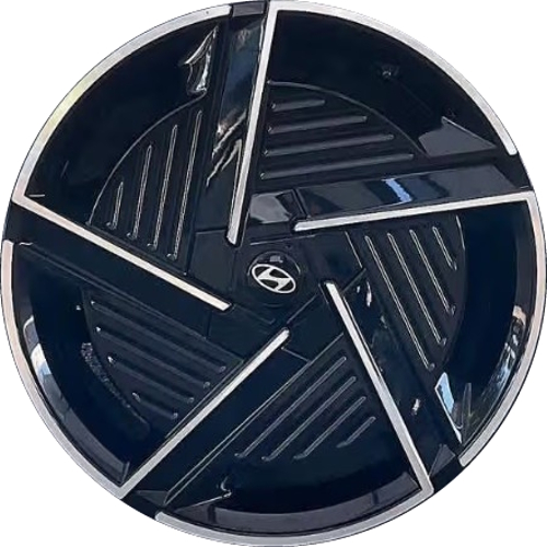 Hyundai Ioniq 5 Ioniq5 Limited 2025-2026 black machined 19x7.5front or rear aluminum wheels or rims. Hollander part number 71111, OEM part number 52910PJ310