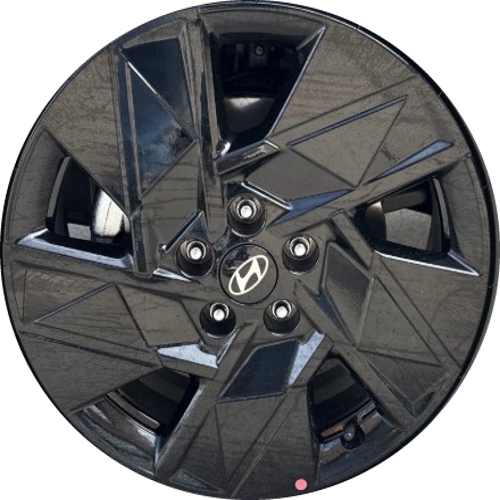 Hyundai Kona SEL Sport 2026 powder coat black machined 18x7 aluminum wheels or rims. Hollander part number ALY71060b, OEM part number 52910BE300.