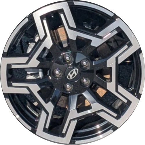 Hyundai Santa Cruz 2025-2026 black machined 20x7.5 aluminum wheels or rims. Hollander part number 71102, OEM part number 52910K5750
