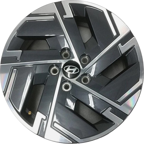 Hyundai Tucson Hybrid Blue SE 2025-2026 charcoal machined 17x7 aluminum wheels or rims. Hollander part number 71105, OEM part number 52910P0560