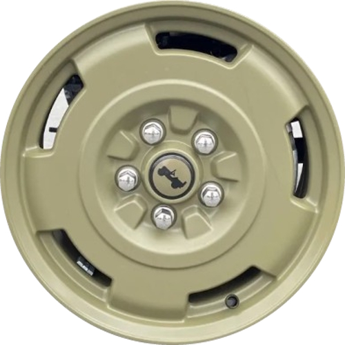 Jeep Gladiator willys 41` 4X4 2024-2026 army green painted 17x7.5 aluminum wheels or rims. Hollander part number ALYJG111 OEM part number 68640198AA