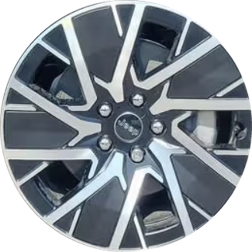 Jeep Grand Wagoneer S Limited Electric SUV 2025-2026 powder coat black machined 22x9 aluminum wheels or front or rear rims. Hollander part number 94135b, OEM part number 68579811AA