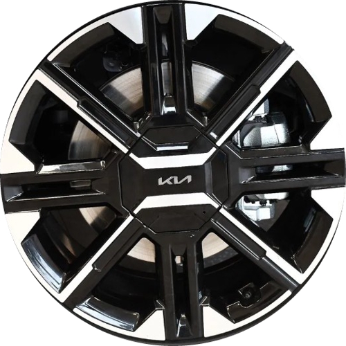 KIA EV6 2025 GT Line AWD Electric Front or Rear  black machined 20 inch aluminum wheels or rims. Hollander part number KM998, OEM part number 52910XG730