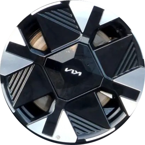 KIA Sportage LX 2026 gloss powder coat black machined 17x7 aluminum wheels or rims. Hollander part number KN001, OEM part number 52910P1560