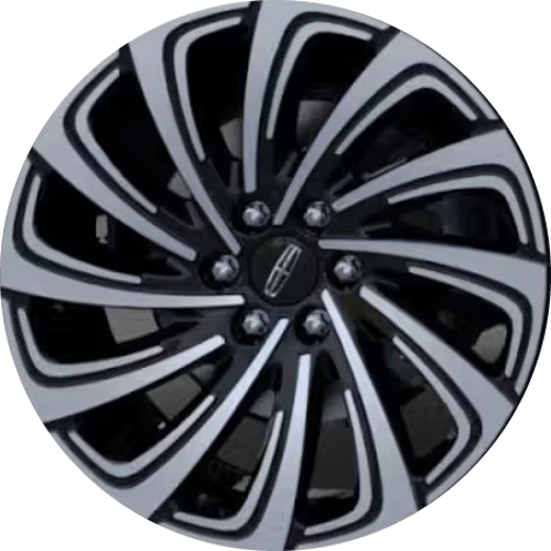 Lincoln Navigator Black Label 2025-2026 black machined 22x9 aluminum wheels or rims. Hollander part number ALY10666, OEM part number SL7Z-1007-C
