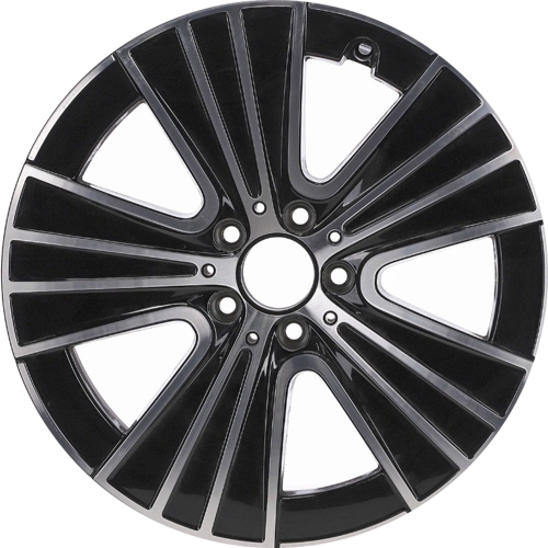 Mercedes-Benz E350 2024-2025, E450 2024-2025 black machined 18x8 aluminum wheels or rims. Hollander part number 85996, OEM part number 21440128007X23