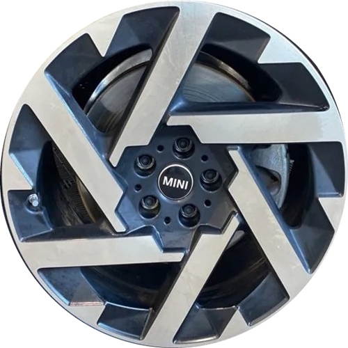 Mini Countryman Electric SE 2025-2026 black machined with gold tint 19x8 aluminum wheels or rims. Hollander part number ALY86701 94299 OEM part number 36115A269E5