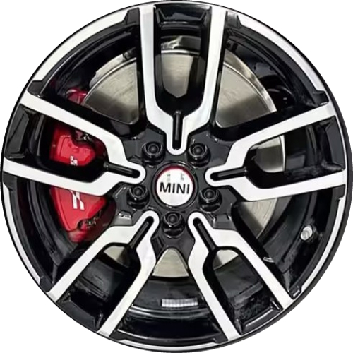 Mini Cooper john Cooper Works 2025-2026 powder coat black machined  18x7 aluminum wheels or rims. Hollander part number 86698 OEM part number 36115A3E641