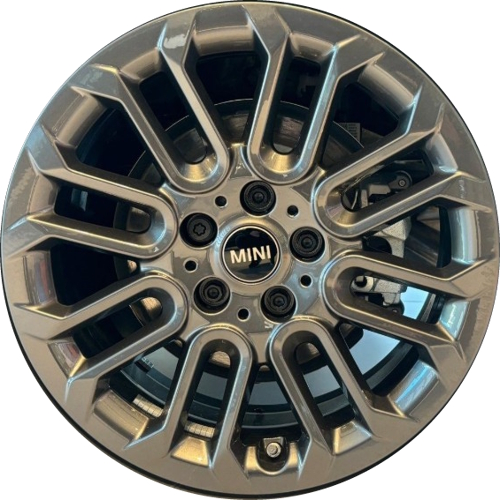 Mini Cooper 2025-2026  powder coat matte black 17x7 aluminum wheels or rims. Hollander part number 86694A, OEM part number 36115A3E636