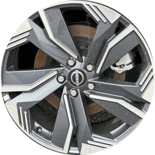 Nissan Murano SV 2025-2026 charcoal machined 18x7.5 aluminum wheels or rims. Hollander part number ALY62812, OEM part number 403009UF8A.