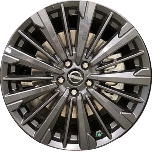 Nissan Pathfinder 2026 powder coat charcoal 20x8 aluminum wheels or rims. Hollander part number ALY94114B, OEM part number 403009PU5B