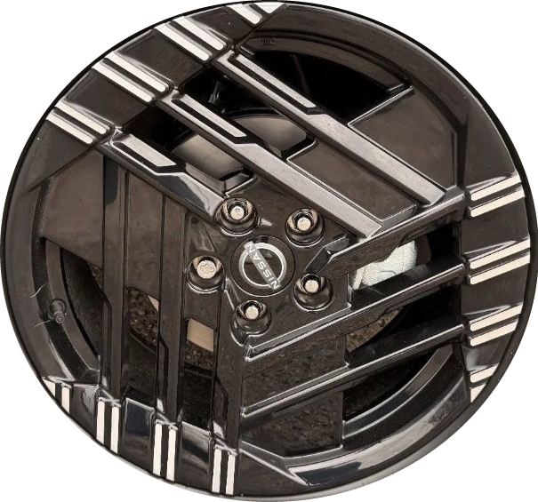 Nissan Sentra 2026 black machined 18x7.5 Inch aluminum wheels or rims. Hollander part number 94444, OEM part number 40300-7SF6A