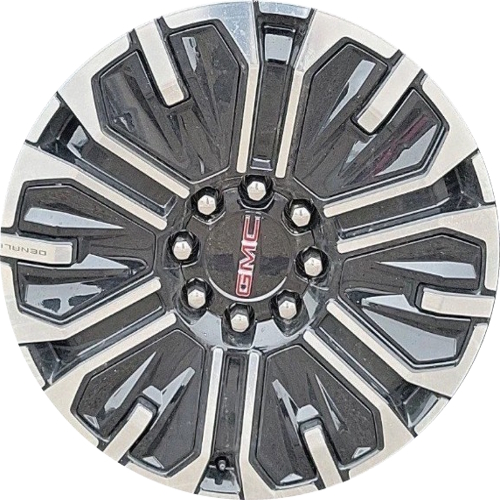 GMC sierra ev denali 2026 black machined 24x9 aluminum wheels or rims. Hollander part number ALY97545, OEM part number 85122217