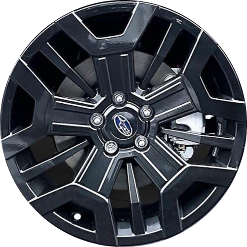 Subaru Outback 2026 limited xt gloss black painted 19x7 aluminum wheels or rims. Hollander part number 26OUTGB, OEM part number 281P3ARC10
