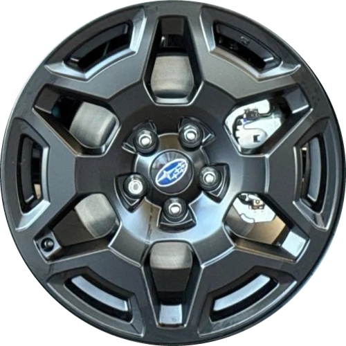 Subaru Outback 2026 limited matte black painted 18x7 aluminum wheels or rims. Hollander part number 94497b, OEM part number Not Yet Known