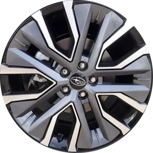 Subaru Solterra premium 2026 black machined 20x7.5 aluminum wheels or rims. Hollander part number ALY96545, OEM part number Not yet Known