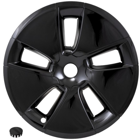 565BLK  18 Inch Aftermarket Tesla Model 3 Black Hubcaps/Wheel Covers Set #104427100A