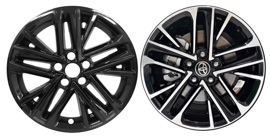 Toyota Camry XLE 2025-2026 IMP-8025-GB Black, 15 Spoke, Plastic Hubcaps, Wheel Covers, Wheel Skins, Imposters. ONLY Fits 18 Inch Alloy Wheel Pictured. Part Number IMP-8025GB
