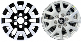IMP-524XCB Toyota Tacoma Chrome/Black Wheel Skins (Hubcaps/Wheelcovers) 17 Inch Set