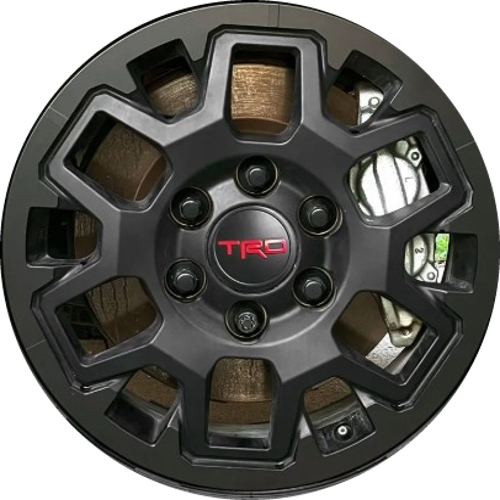 Toyota 4 Runner 4Runner TRD 2025-2026 Toyota Tacoma TRD 2024-2025 black machined 17X7.5 aluminum wheels or rims. Hollander part number 10638/95893, OEM part number 42611-AK051 42611AK051