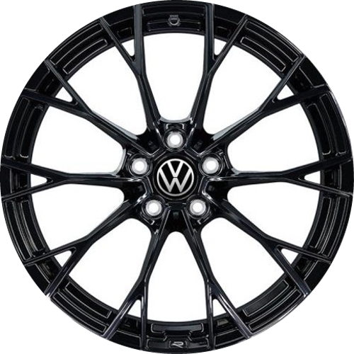 VW Volkswagen Golf R 2025-2026 Warmenau  black painted 19x8 aluminum wheels or rims. Hollander part number 69720a/94416 OEM part number 5H0071499AAX1