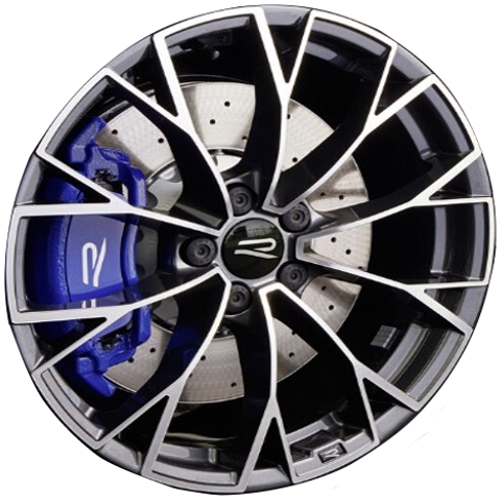 VW Volkswagen Golf R 2025-2026 Warmenau  black machined 19x8 aluminum wheels or rims. Hollander part number 69720b/94416 OEM part number 5H0601025AJ