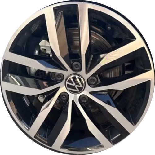 Volkswagen Jetta 2025-2026 black machined 17x7 aluminum alloy oem, factory wheels or rims. Hollander part number 69702 OEM part number 5GM601025CFZZ
