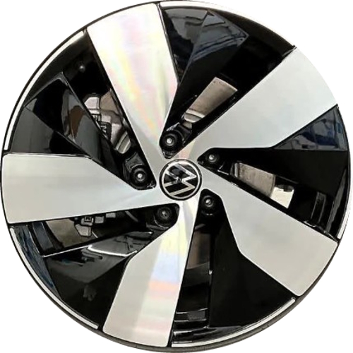 Volkswagen Taos 2024-2026 black machined 18x7.5 aluminum wheels or rims. Hollander part number 90085 OEM part number 2GJ601025J