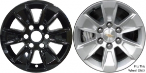 IMP-436BLK/7519GBHH Chevrolet Silverado, GMC Sierra Black Wheelskins (Hubcaps/Wheelcovers) 17 Inch