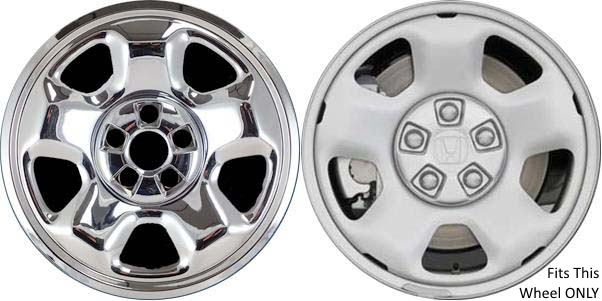 Honda Pilot 2009-2015, Honda Ridgeline 2006-2014 Chrome, 5 Spoke, Plastic Hubcaps, Wheel Covers, Wheel Skins, Imposters. ONLY Fits 17 Inch Steel Wheel Pictured. Part Number IMP-82X/7935PC.