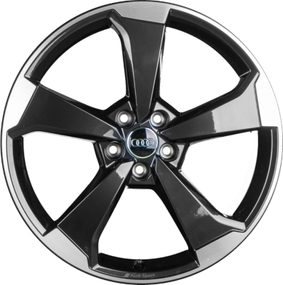 Audi SQ5 2018-2020 black machined 20x8 aluminum wheels or rims. Hollander part number ALY59076, OEM part number 80A601025AQ.