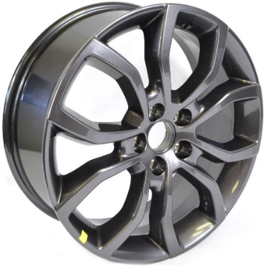 Jeep Compass 2018-2020 powder coat dark grey 18x7 aluminum wheels or rims. Hollander part number ALY96328, OEM part number 82214667AC.