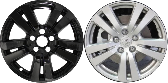 Honda Pilot 2016-2018, Honda Ridgeline 2017-2019 Black, 10 Spoke, Plastic Hubcaps, Wheel Covers, Wheel Skins, Imposters. Fits 18 Inch Alloy Wheel Pictured to Right. Part Number IMP-8640GB.
