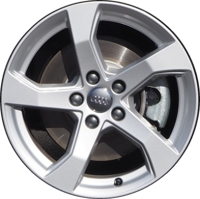 Audi A3 2019-2020 powder coat silver 17x7.5 aluminum wheels or rims. Hollander part number ALY59049, OEM part number 8V0601025GC.