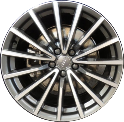 Audi A5 2019-2024 grey machined 19x8.5 aluminum wheels or rims. Hollander part number ALY59074, OEM part number 8W0601025AN.