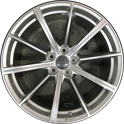 Audi RS5 2019-2025 powder coat silver 19x9 aluminum wheels or rims. Hollander part number ALY59077, OEM part number 8W0601025CH.