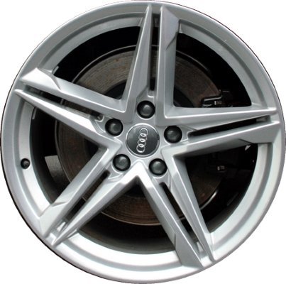 Audi A5 2020-2022, S5 2018-2019 powder coat silver 18x8.5 aluminum wheels or rims. Hollander part number 59080, OEM part number 8W0601025DE.