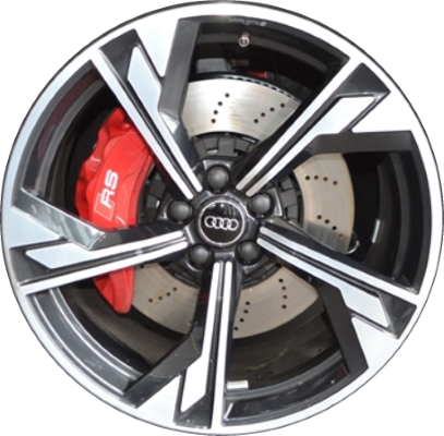 Audi A4 2025 Audi RS5 2019-2025 black machined 20x9 aluminum wheels or rims. Hollander part number ALY59078U45, OEM part number 8W0601025DT.
